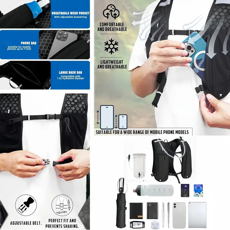 Unisex Running Vest Water-Resi - Hydration Vest ulasan dan harga