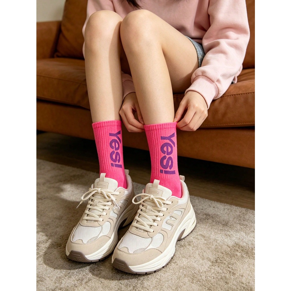 1/4 Pair Fluorescent Letter Pa - Sports Socks ulasan dan harga